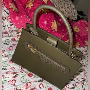 Target Olive Satchel with Front Zipper